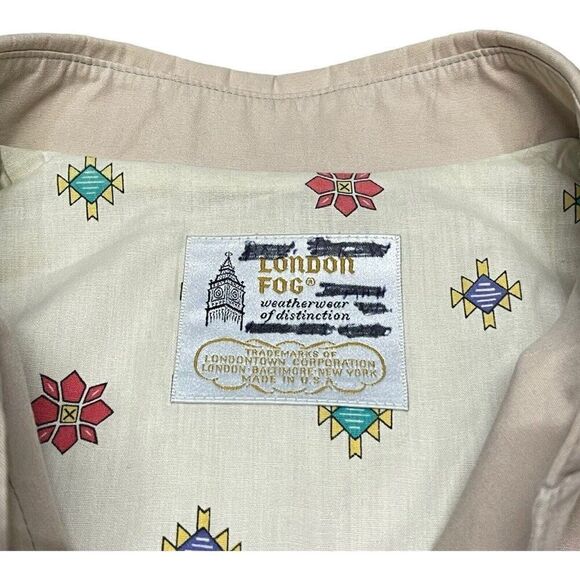 London Fog Tan Long Trench Coat Designed Liner 14R Womens Lined Mid Length Beige - Picture 3 of 7